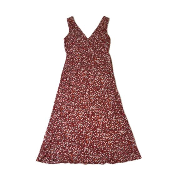 Rails Audrina Red White Ditsy Floral Midi Dress Women's Small Cottage Romantic - Picture 2 of 12